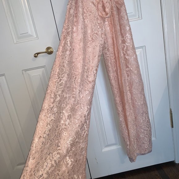 TBDress Halter Sashes Lace Bridesmaid Jumpsuit - Picture 5 of 16